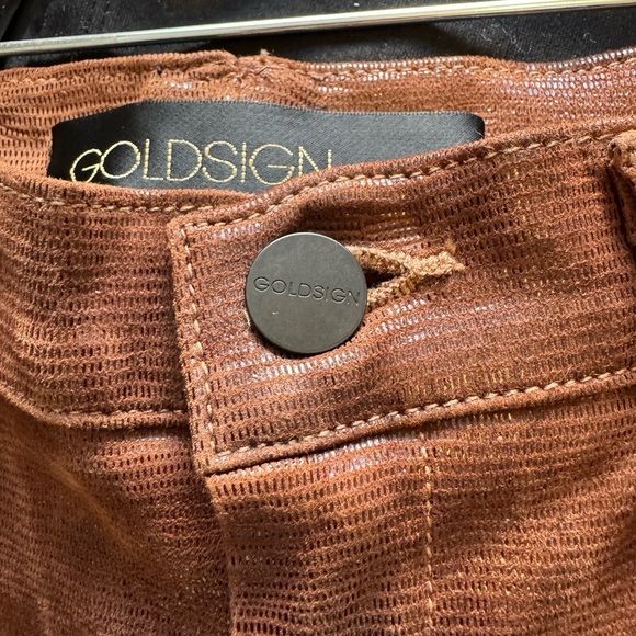 Goldsign Brown Leather Pants size 28 - Picture 8 of 12